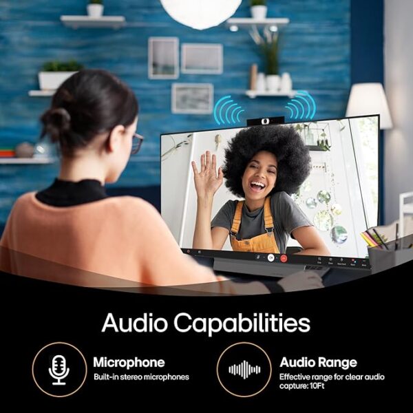 LG Full HD 1080P Smart Webcam at 30 fps, Superior Privacy, Built-in Microphone, Picture in Picture, Remote Meeting, USB Streaming, Compatible with PC, Laptops and Smart TV (VC23GA, Black) - Image 4