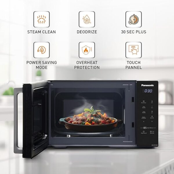 Panasonic 25L Solo Microwave Oven (NN-ST310QBFG, Black, 85 Auto Cook Menus) - Image 3