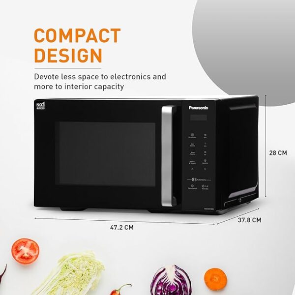 Panasonic 25L Solo Microwave Oven (NN-ST310QBFG, Black, 85 Auto Cook Menus) - Image 4