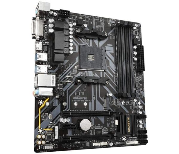 GIGABYTE B450M DS3H V3 (AMD Ryzen AM4/Micro ATX/M.2/HMDI/DVI/USB 3.1/DDR4/Motherboard) - Image 3