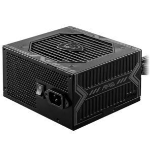 MSI MAG A650BN Power Supply Unit - 650W, 80 Plus Bronze Certified, 12V Single-Rail, DC-to-DC Circuit, 120mm Fan, Active PFC Design, Multiple Connectivity, for Gaming PC, 5-Year Warranty