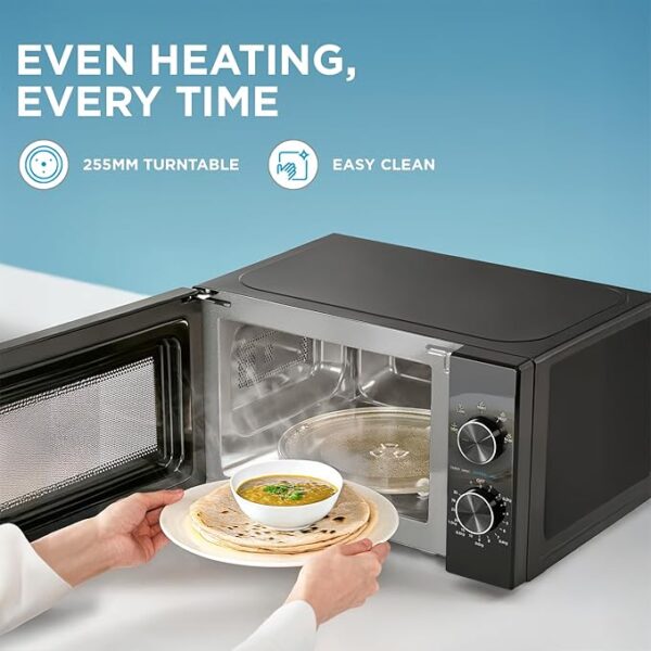 Midea 20L Solo Microwave Oven (MMO20CXAMMPEBK, Black, 5 power levels & Defrost function) - Image 2