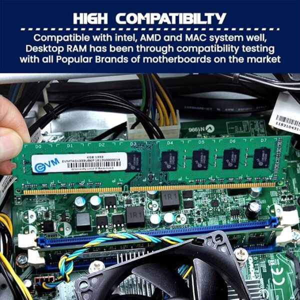 EVM 4GB DDR3 Desktop RAM 1333MHz Long-DIMM Memory - Boost Computer Speed and Performance with Low Latency and Durable Design - 10-Year Warranty (EVMT4G1333U86P) - Image 5