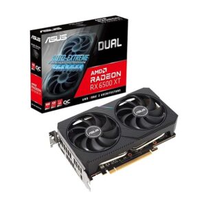 ASUS Dual AMD Radeon RX 6500 XT V2 OC Edition 4GB GDDR6 Gaming Graphics Card (AMD RDNA 2, PCIe 4.0, 4GB GDDR6 Memory, HDMI 2.1, DisplayPort 1.4a, Axial-tech Fan Design, 0dB Technology)