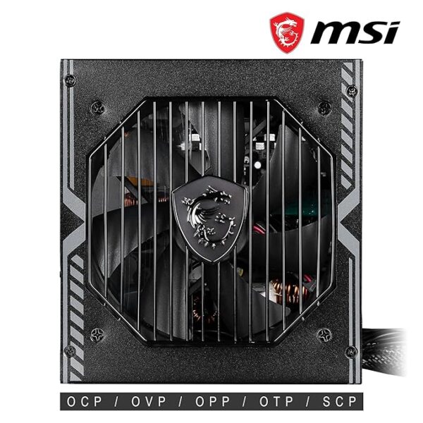 MSI MAG A650BN Power Supply Unit - 650W, 80 Plus Bronze Certified, 12V Single-Rail, DC-to-DC Circuit, 120mm Fan, Active PFC Design, Multiple Connectivity, for Gaming PC, 5-Year Warranty - Image 5