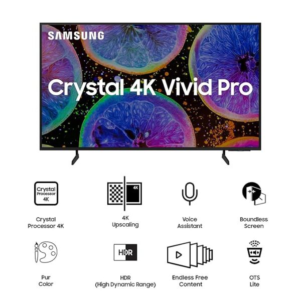 Samsung 138 cm (55 inches) D Series Brighter Crystal 4K Vivid Pro Ultra HD Smart LED TV UA55DUE77AKLXL (Black) - Image 6
