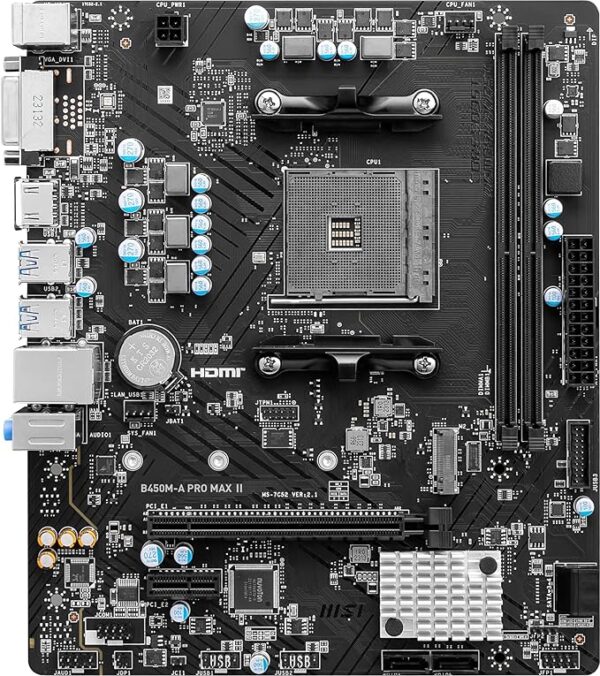 MSI B450M-A PRO MAX II Motherboard, Micro-ATX, AM4 DDR4 USB 3.2 Gen 1 HDMI - Image 4